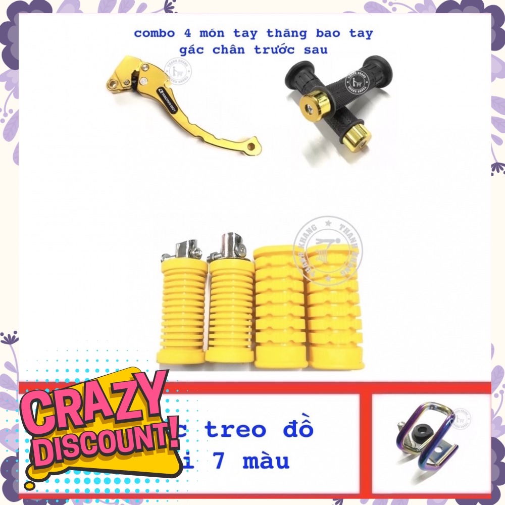 Combo tay thắng đùm kiểu Rcb,bao tay kiểu Ex bộ gác chân trước sau tặng móc treo đồ 006786 006890 006574 006579 006602