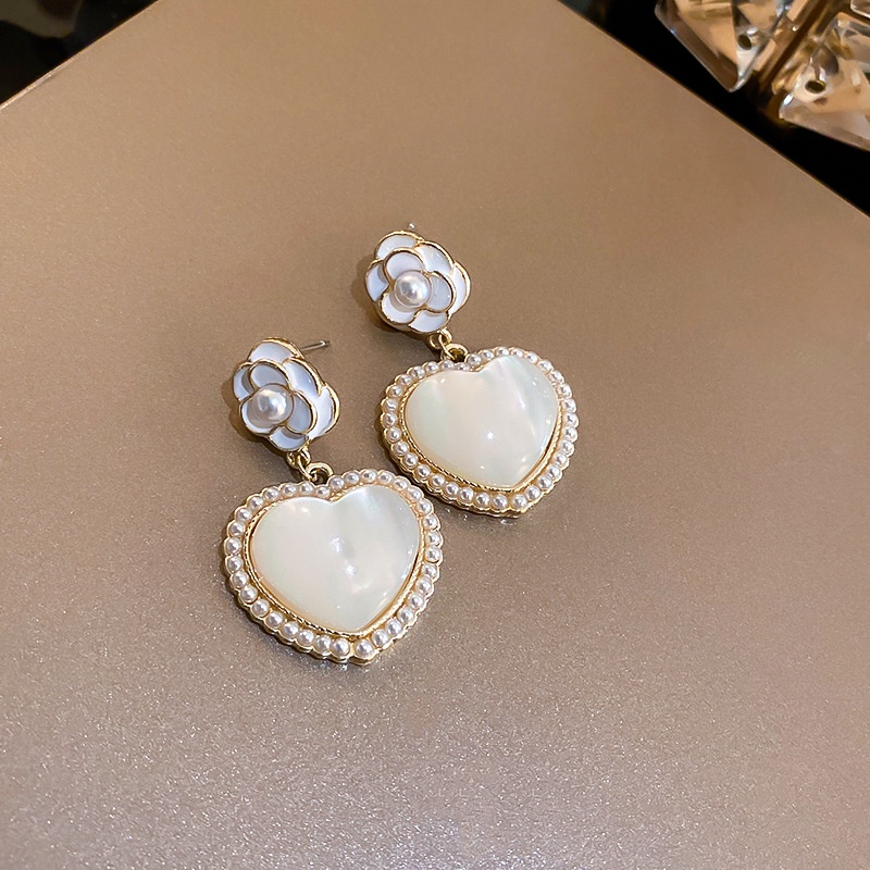 Bông Tai Bạc 925 Hình Hoa Đính Ngọc Trai Phong Cách Hàn Quốc Ngọt Ngào Thời Trang