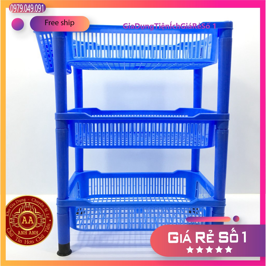 Giá Để Bát Nhựa 2 3 Tầng Việt Nhật Màu Xanh Đỏ Có Ống Đũa.kệ Để Đồ Đa Năng.
