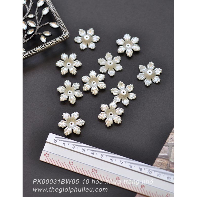 PK00031BW05-10 hoa nhựa trắng nhỏ
