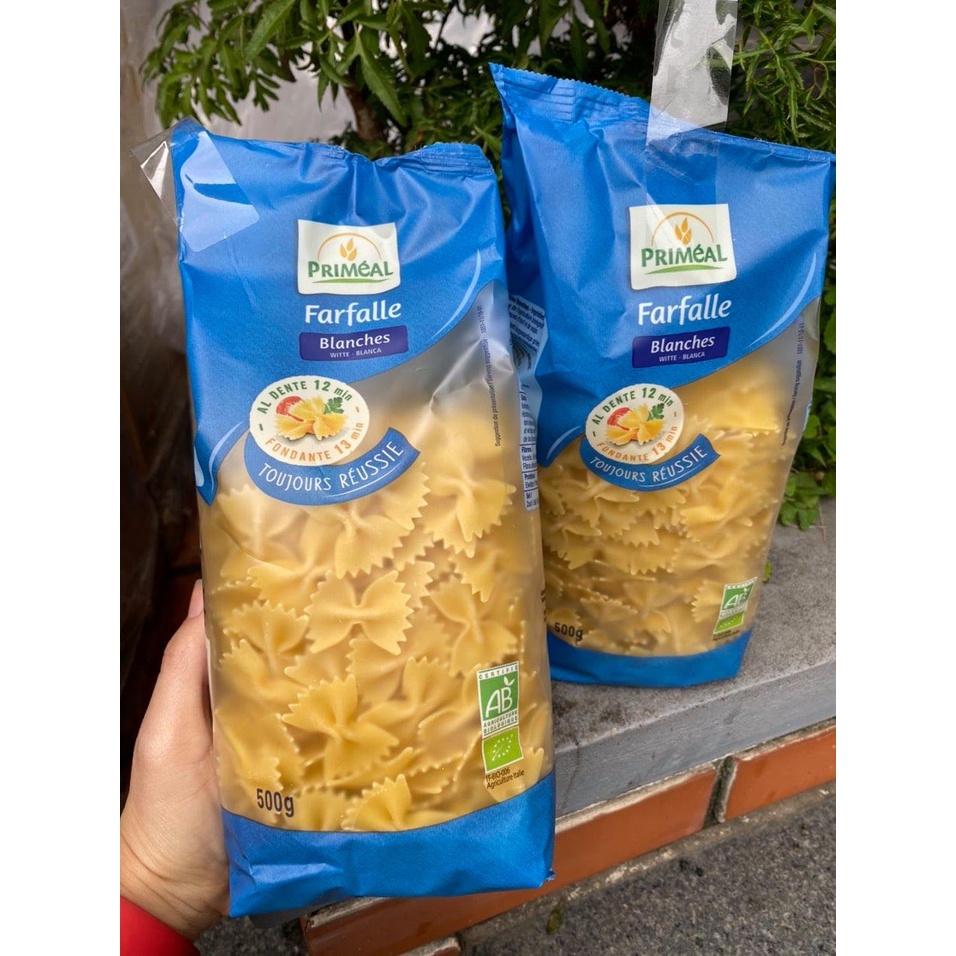 Nui nơ trắng hữu cơ Primeal 500gr Organic white butterflies pasta