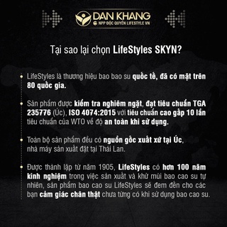 Bao cao su LifeStyles Zero cao cấp siêu mỏng 3 bao
