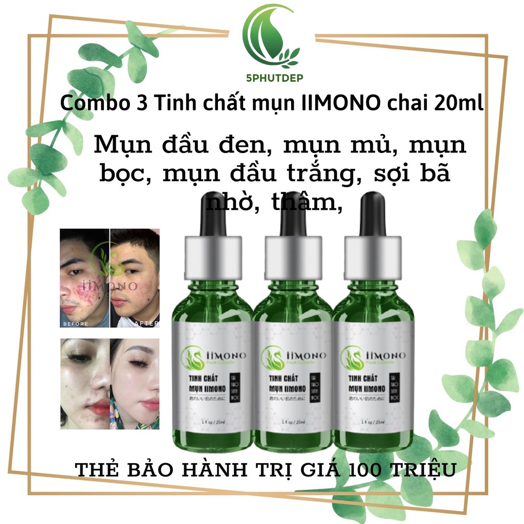 Combo 3 hộp tinh chất mụn IIMONO 20ml