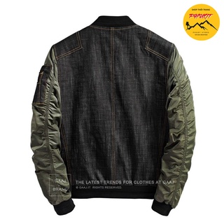 Áo khoác nam Bomber phối da PU cao cấp