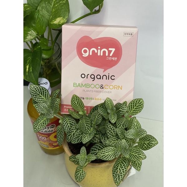 Băng Vệ Sinh Grin7 Organic Mỏng Cánh 240mm 12M