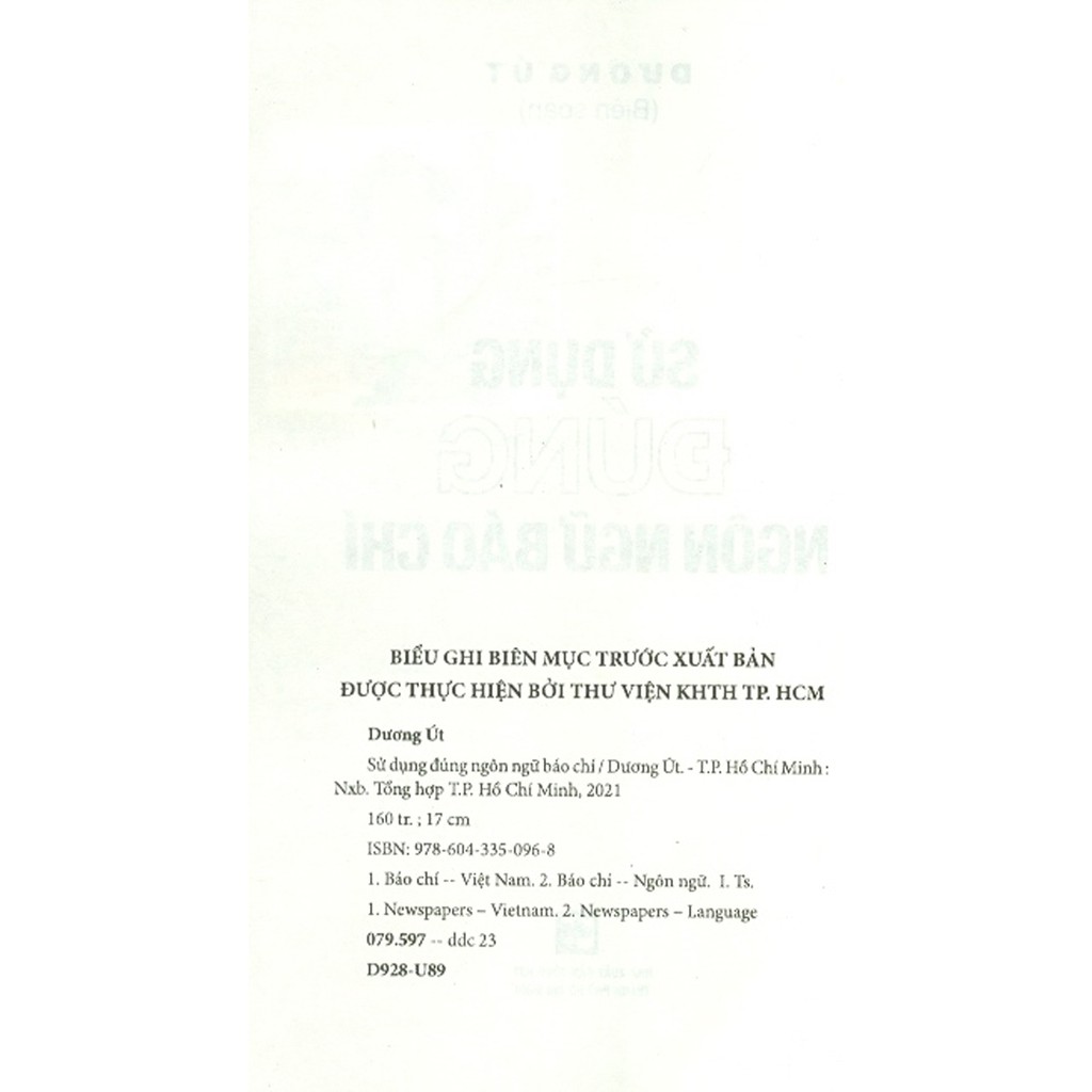 Sách - Sử Dụng Đúng Ngôn Ngữ Báo Chí