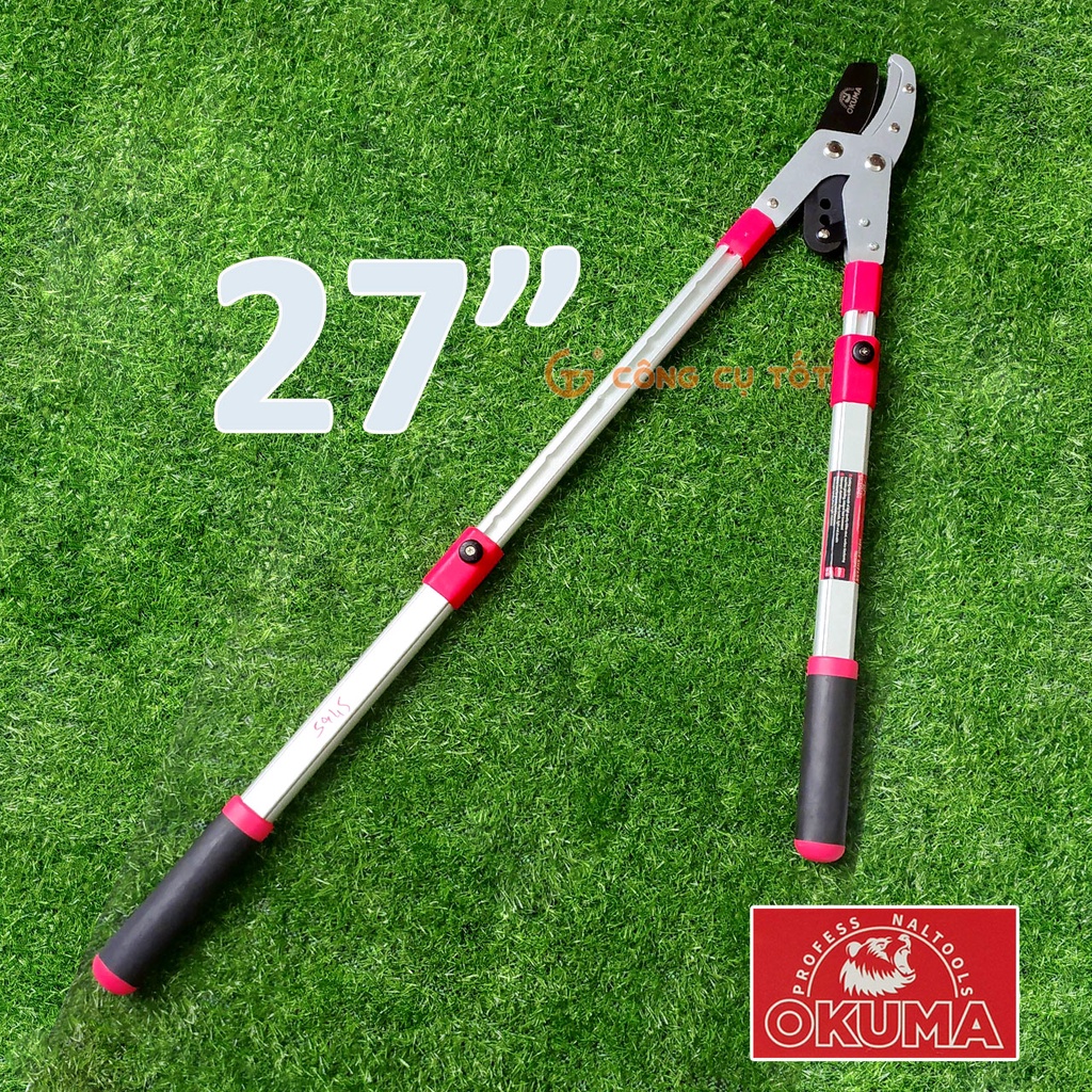 Kéo cắt cành cộng lực cán tăng 27inch OKUMA