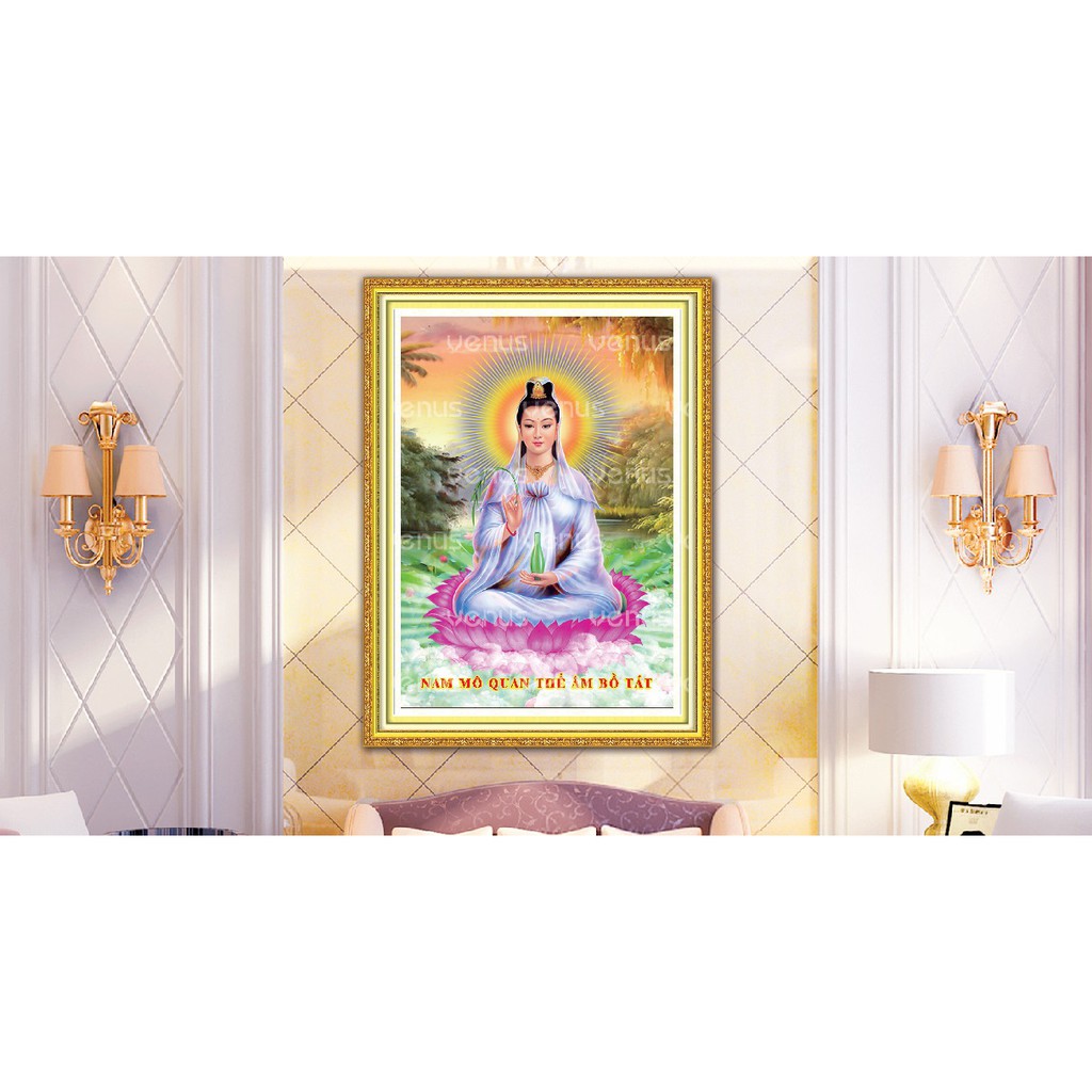 Tranh đính đá Quan Âm Bồ Tát VS331 75x55cm