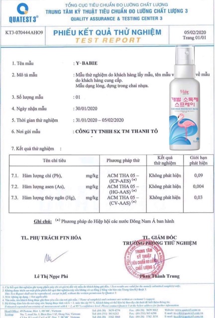 XỊT KHÁNG KHUẨN Y BABIE HÀN QUỐC CHAI 70ml