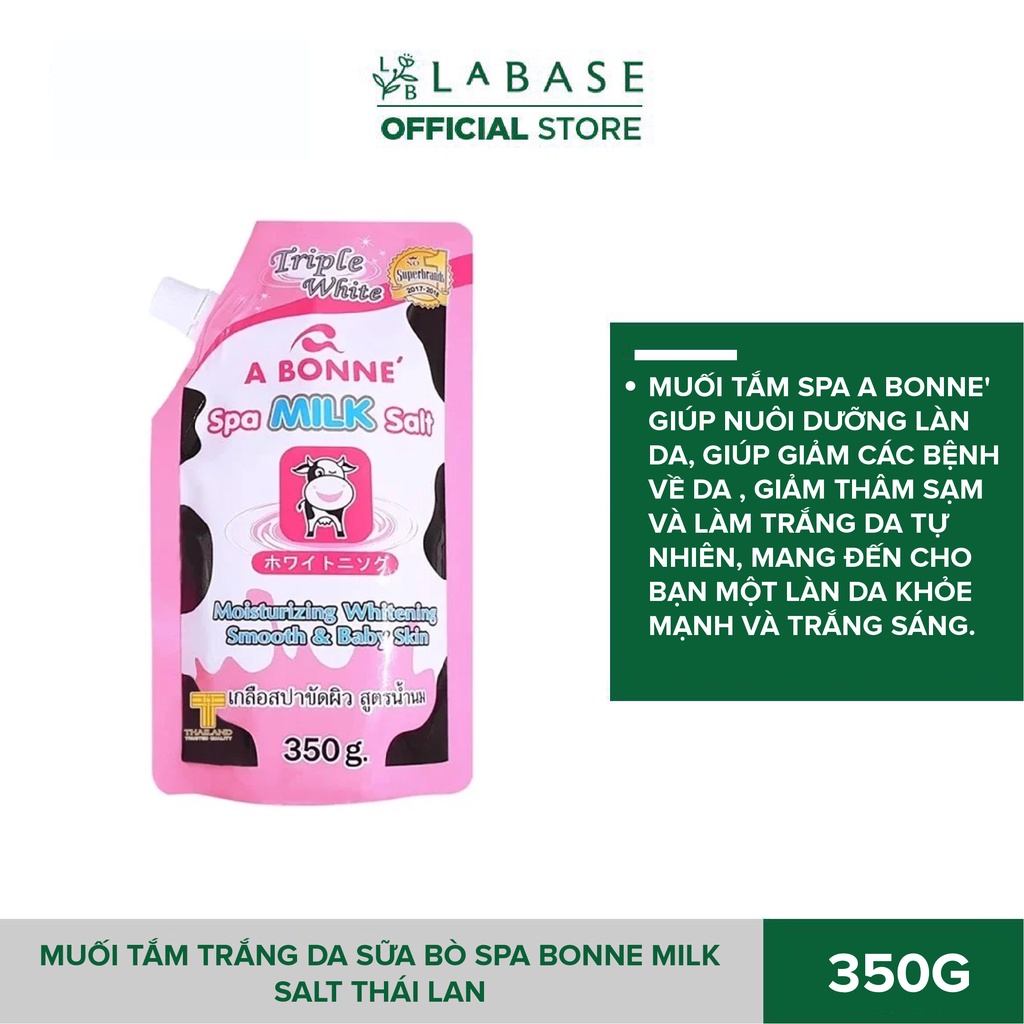 Muối tắm trắng da sữa bò Spa Bonne Milk Salt Thái Lan Túi 350g