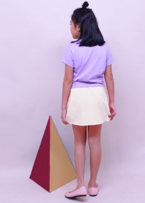 Chân váy bé gái thời trang Jadiny nút gỗ màu trắng