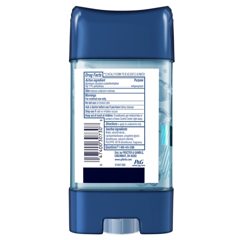 Lăn khử mùi nam Gillette Clear Gel Arctic Ice 107g