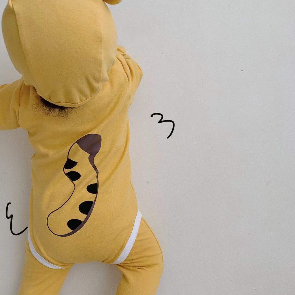 Bộ Dài Tay Bé Trai, Bé Gái, Bộ Thu Đông Cho Bé Hình Thú Cưng Kèm Mũ Size Từ 5-11kg