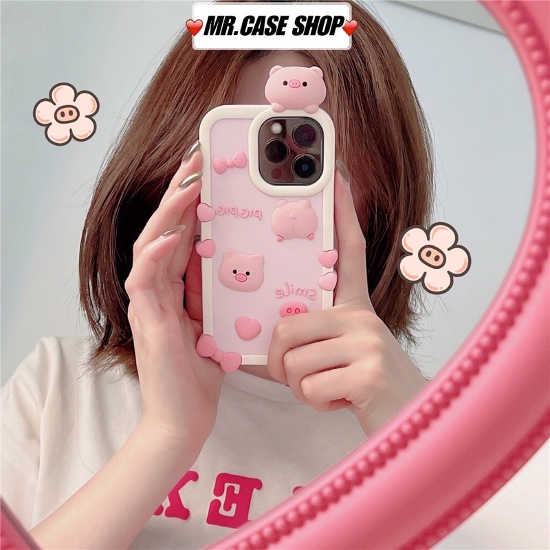 [ Hàng hot ] Ốp lưng điện thoại silion hình chú heo Hồng dành cho ip 7p/8p/x/xsm/11/11pm/12/12pm/13/13p-Mr.Cáe