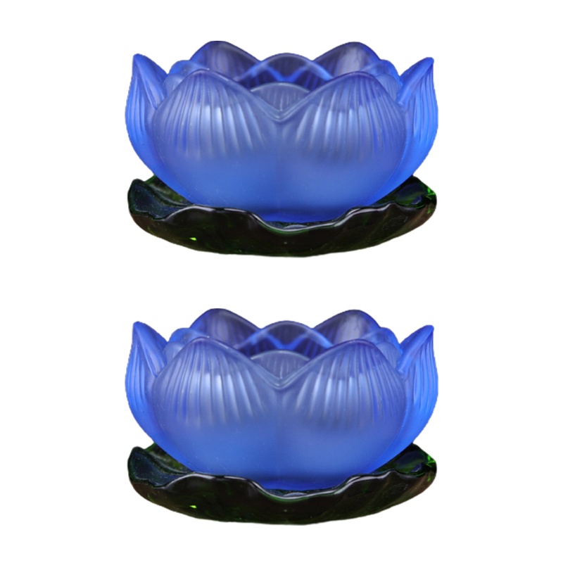 2 Giá Đỡ Nến Hình Lá Sen Nhiều Màu Trang Trí Bàn Khách Sạn