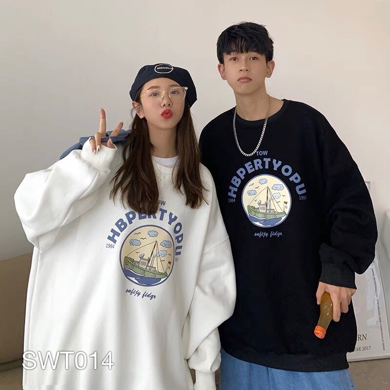 Áo sweater nam nữ VN CLO in chữ hbpertyoupu - SWT014