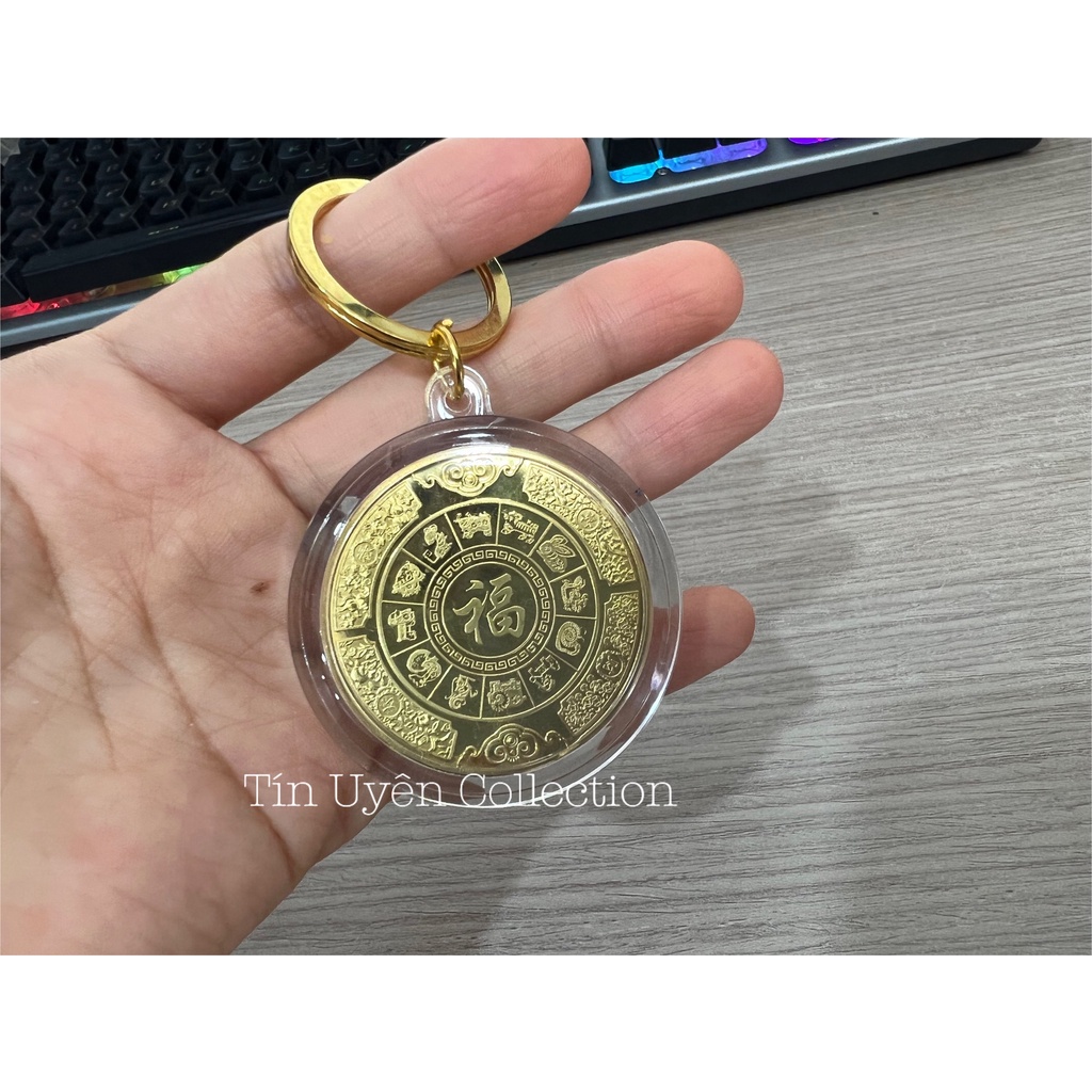 Móc khóa Đồng Xu hình con Dê phong thủy cho người tuổi Mùi