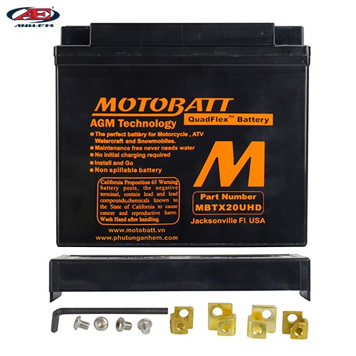 BÌNH ĐIỆN MOTOBATT 20UHD (12V~21A) dùng cho dòng xe môtô hàng chính hãng thương hiệu MOTOBATT