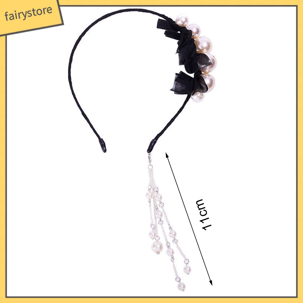 Băng Đô Cài Tóc Đính Ngọc Trai Giả Sang Trọng Cho Nữ