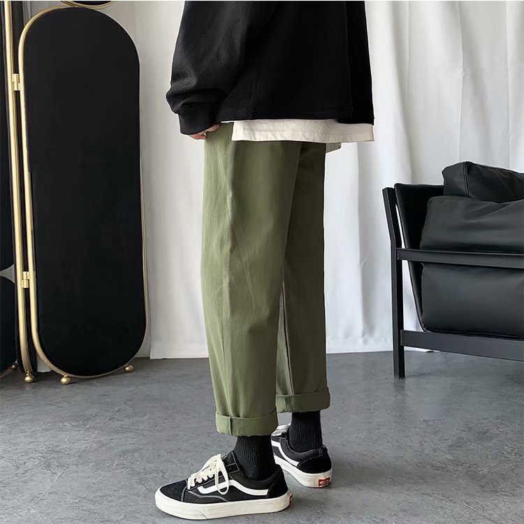 Quần ống rộng kiểu dáng đơn giản màu trơn trẻ trung năng động cho nam