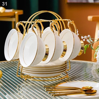   Cái cốc TM₪Phong cách châu Âu bộ xương tách cà phê Trung Quốc đơn giản nhà sang trọng đĩa thìa trà buổi chiều kiểu Anh 