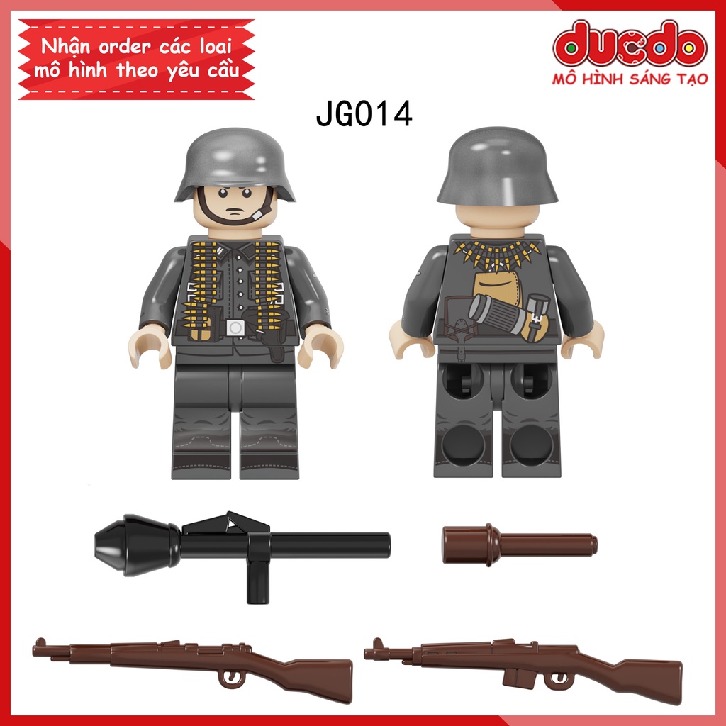 Minifigures quân lính phát xít Đức trong chiến tranh thế giới 2 - Đồ chơi Lắp ghép Xếp hình Mô hình Mini WW2 JG011-014