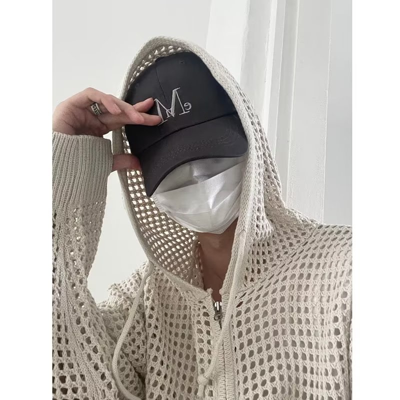 Áo Khoác Len Cardigan Có Mũ Trùm Đầu Màu Đen Mơ Mộng Phong Cách Hàn Quốc Cho Nam Giới Size M-2XL