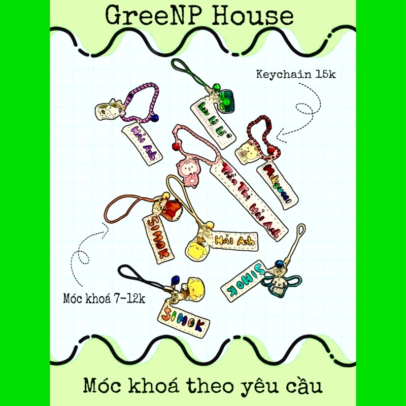 Móc khóa tên/ keychain làm theo yêu cầu _ GREENP HOUSE
