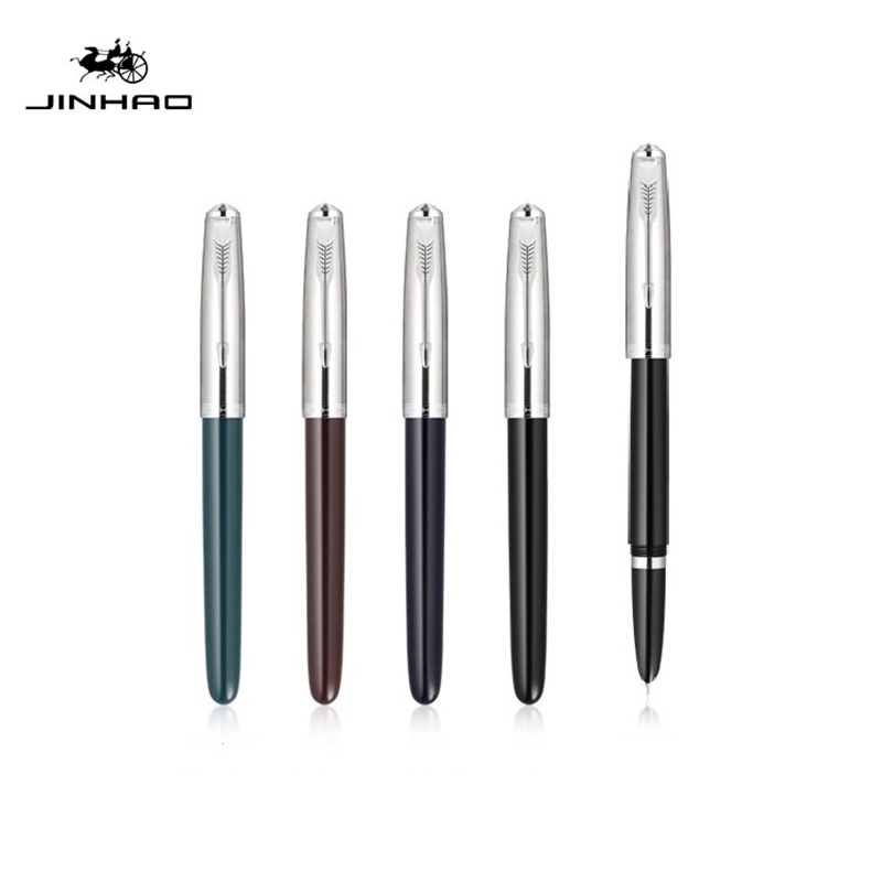 Bút máy màu bạc phong cách cổ điển cho văn phòng/trường học Jinhao 86 Classic Retro B6277 sử dụng hàng ngày