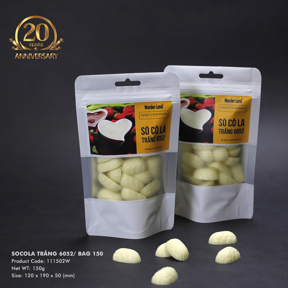 Socola trắng nguyên liệu 6052 WONDER-LAND/ Túi 150g