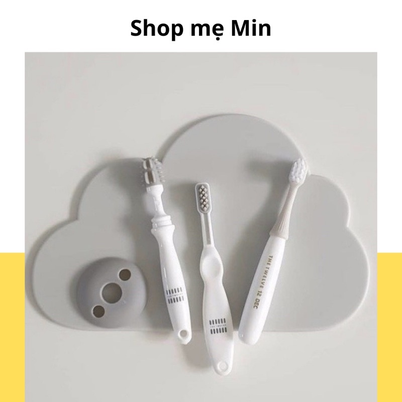 Bàn Chải Đánh Răng Hàn Quốc cho bé tập đánh răng, set 3 giai đoạn -Hãng TWELVE