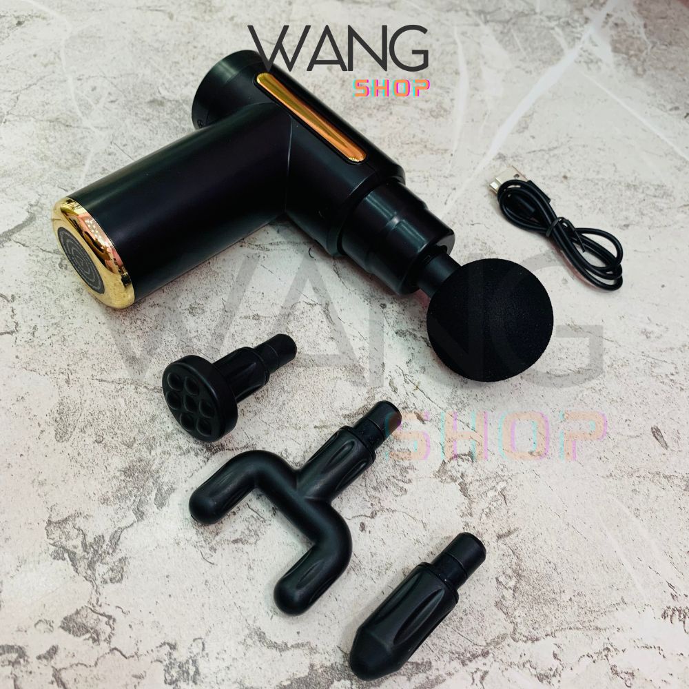 Máy massage cầm tay tích điện 4 đầu 6 chế độ mát xa giảm đau toàn thân