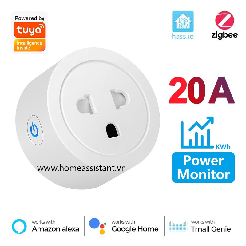 Ổ Cắm Wifi Zigbee Tuya Đo Công Suất Tiêu Thụ 20A OC06