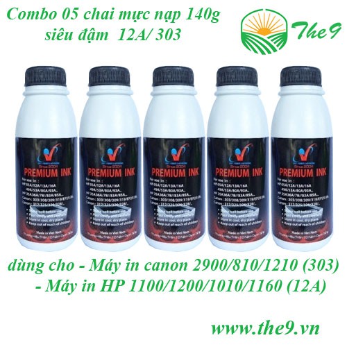 Mực Nạp máy in Canon2900 (Mực nạp 12A/303 NK)siêu đậm nét đẹp cho máy in Canon2900, 3300, .Hp1020, P2035, Pro 400, P1320