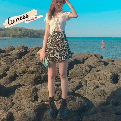 Chân váy dáng chữ a ngắn Goness hoạ tiết ngựa vằn đẹp thời trang sành điệu cho nữ A508 | BigBuy360 - bigbuy360.vn