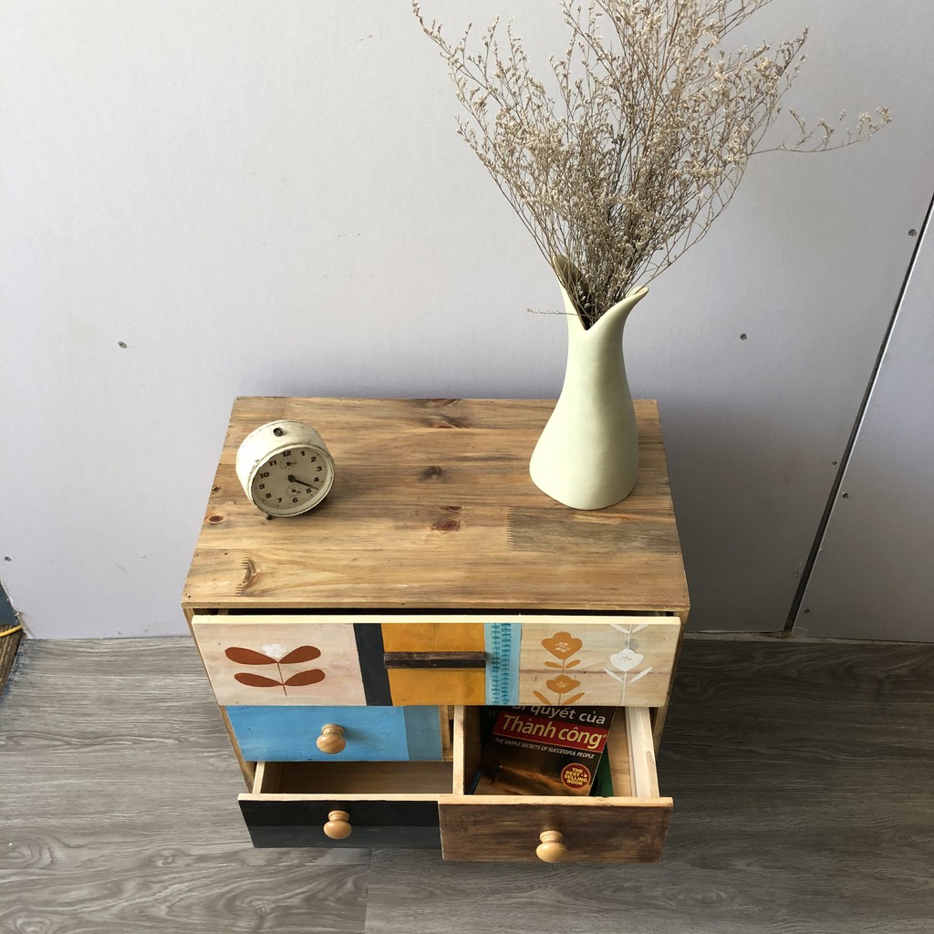 Tủ gỗ trang trí, tủ gỗ Vintage TRANHOME2020