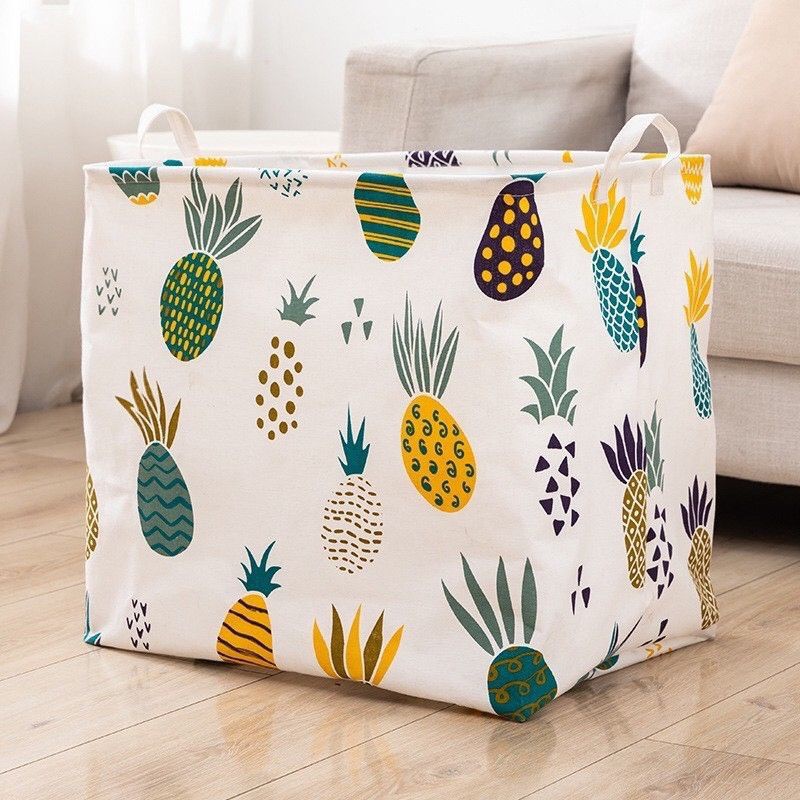 túi đựng/giỏ đựng chăn màn-quần áo bằng VẢI khung sắt To 100L