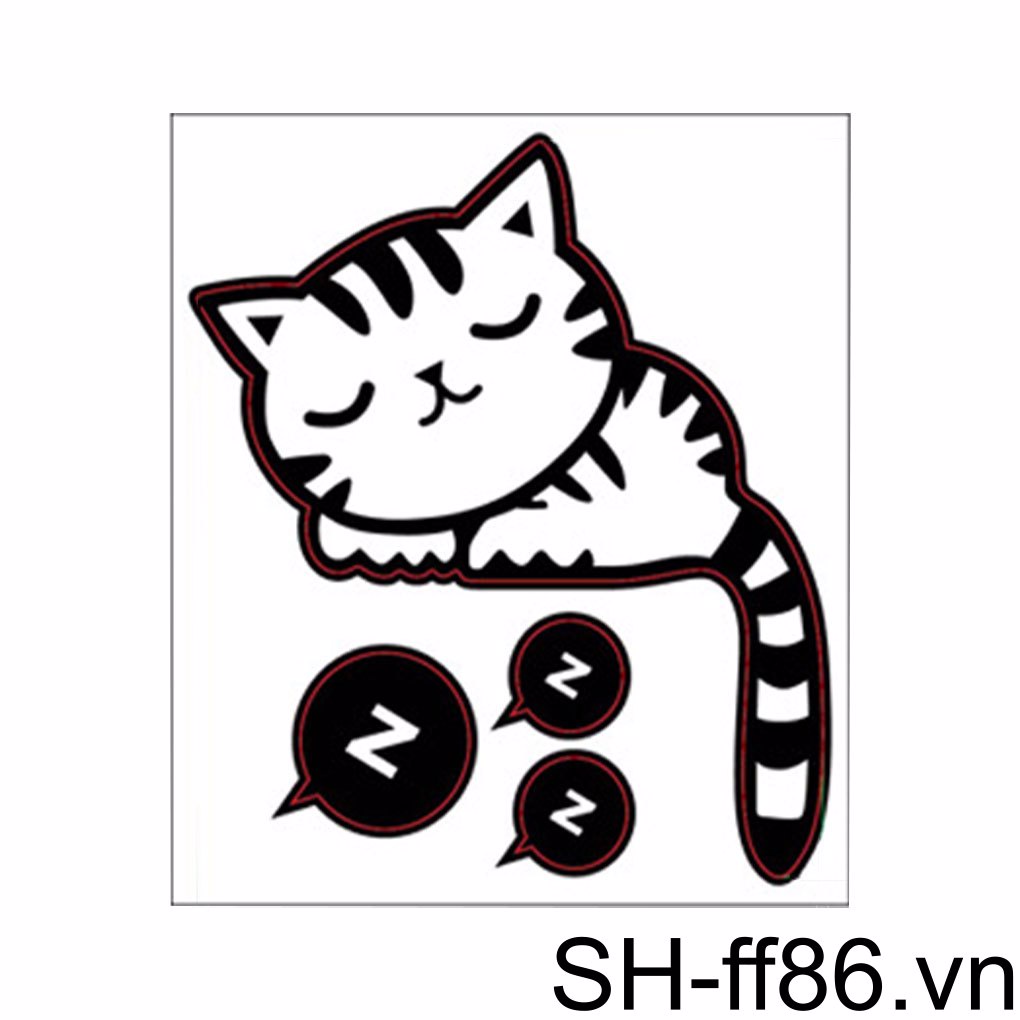 Sticker Dán Công Tắc Trang Trí Hình Mèo Dễ Thương Vui Nhộn ff86