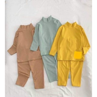 Bộ len tăm cho bé [ CỔ 5 PHÂN ] bộ len dài tay cho bé trai bé gái mềm mịn, dày giữ ấm tốt