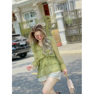 Set áo bèo tầng + quần short