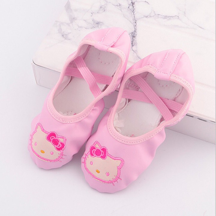 Giày Múa Ba Lê Cho Bé Gái Mẫu Thêu Hello Kitty