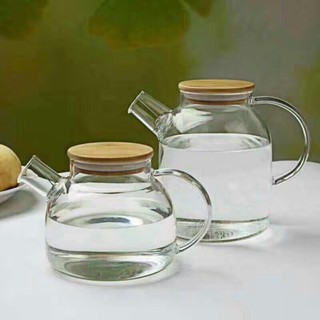Bình Pha Trà Thuỷ Tinh Nắp Gỗ 1000ml, 1600ml