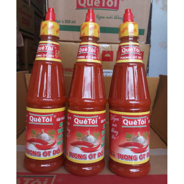 Tương ớt Đỏ Quê Tôi chai 500ml (tem mới Misa New)