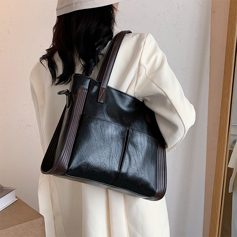 D333 Túi xách chất da mềm có dây đeo dài trẻ trung