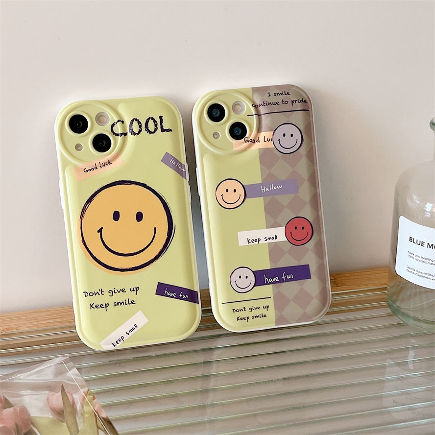 Ốp Điện Thoại Họa Tiết Mặt Cười Màu Xanh Lá Cây Mát Mẻ Cho Apple IPhone 12 13 11 Pro Max X Xs Max Xr Kkhy