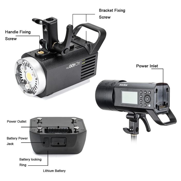Đèn Flash Godox AD400 Pro TTL HSS 400Ws Tương Thích Nhiều Máy Ảnh Chống Nước Chống Bụi HL Studio