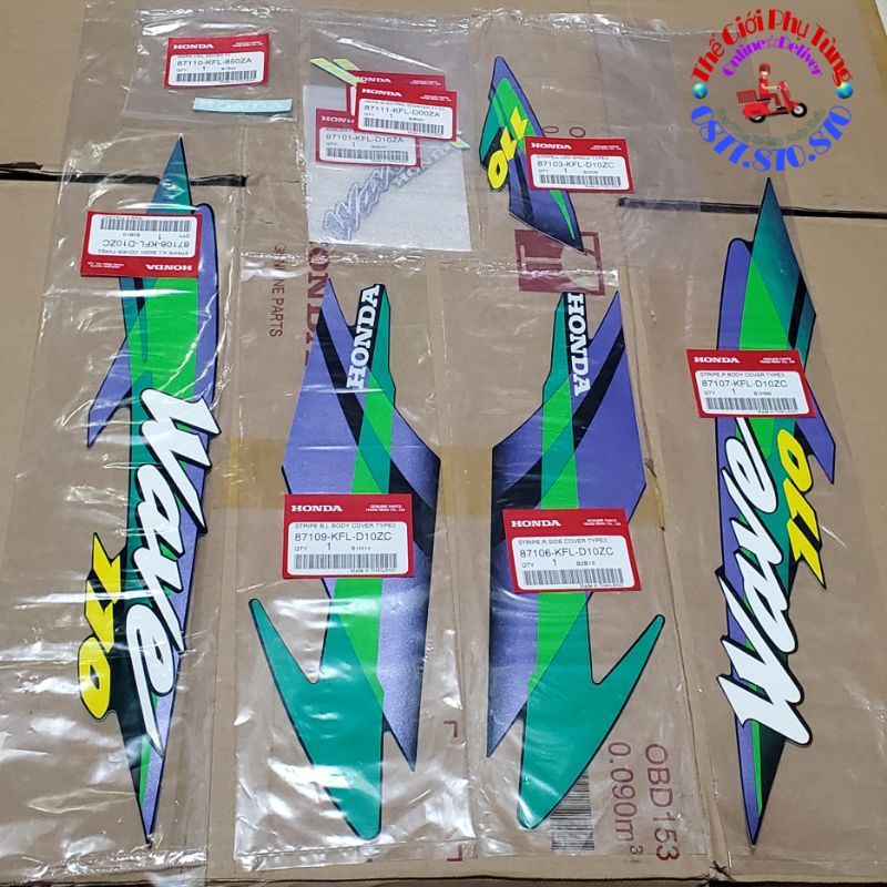 Bộ tem Wave Thái 110 zin Honda Thái Lan nhập khẩu