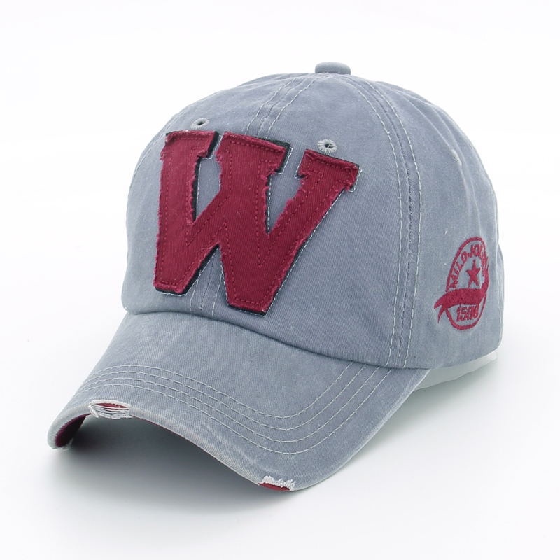 Mũ Lưỡi Trai denim Thêu Chữ W Cá Tính