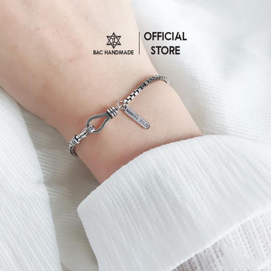 Lắc tay Bạc Handmade.Vòng tay xích thẻ tag bạc nguyên chất-Bạc Handmade
