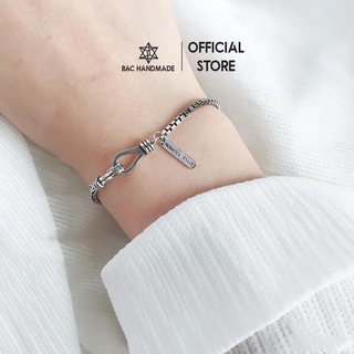 Lắc tay Bạc Handmade.Vòng tay xích thẻ tag bạc nguyên chất-Bạc Handmade